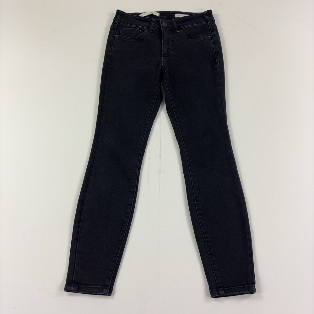 Pilcro And The Letterpress Jeans Womens 27 Black Dark Wash Skinny Stretch Denim